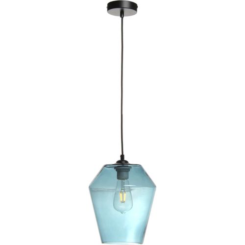 Suspension Verre Bleu 21x21x30cm