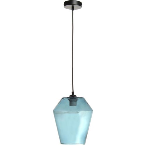 Suspension Verre Bleu 21x21x30cm