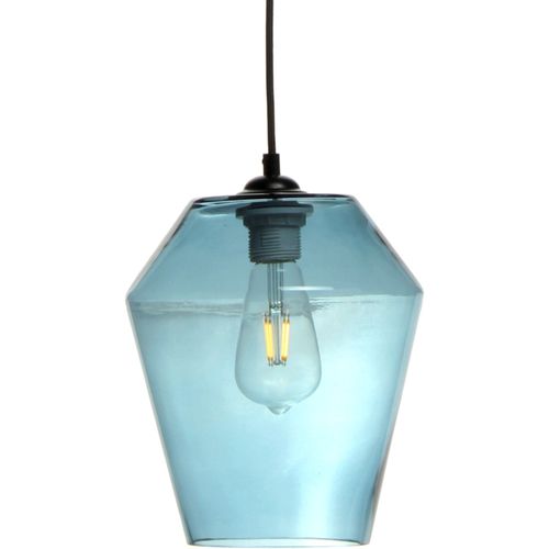 Suspension Verre Bleu 21x21x30cm