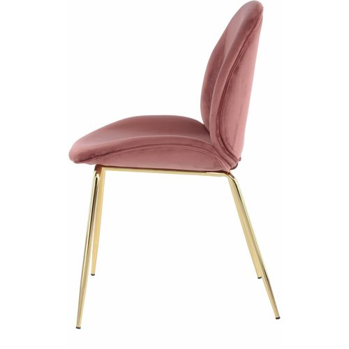 Chaise Rembourrée Assise Rose Pieds Doré (lot De 2)