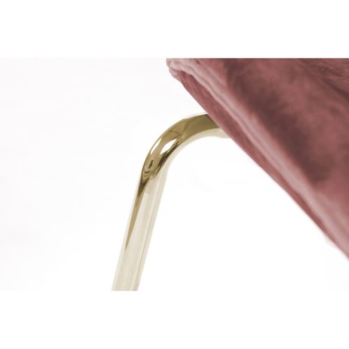 Chaise Rembourrée Assise Rose Pieds Doré (lot De 2)