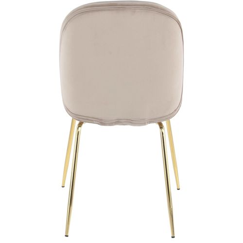 Chaise Rembourrée Assise Beige Clair Pieds Doré (lot De 2)