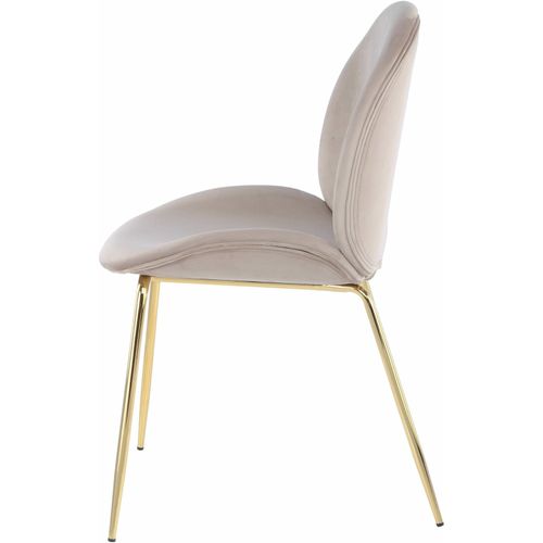 Chaise Rembourrée Assise Beige Clair Pieds Doré (lot De 2)
