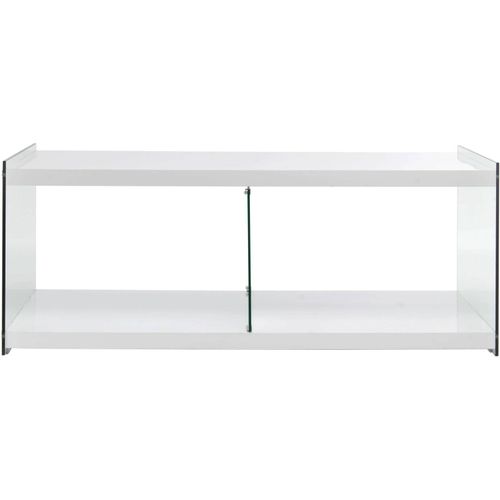 Table TV Verre Blanc 120x60x45cm