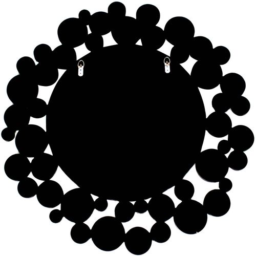 Miroir Mural Argent Et Noir D80