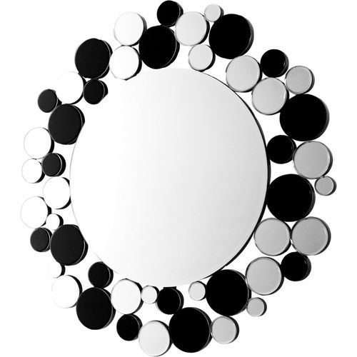 Miroir Mural Argent Et Noir D80