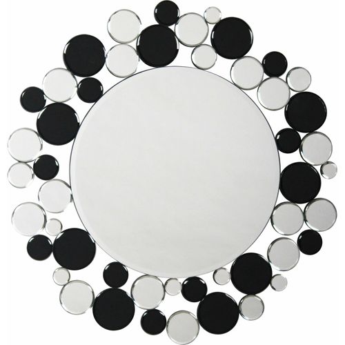 Miroir Mural Argent Et Noir D80