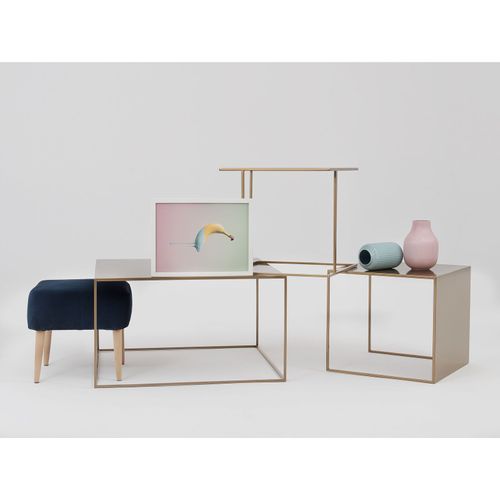 Table Basse Métal Or 80x80x45cm