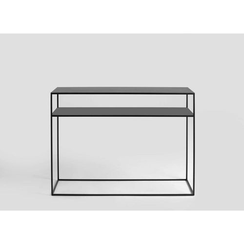 Console 2 Plateaux En Métal Thermolaquél Noir L100cm