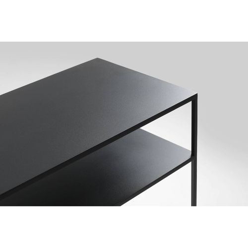 Console 2 Plateaux En Métal Thermolaquél Noir L100cm