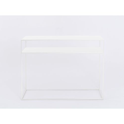 Console 2 Plateaux En Métal Thermolaquél Blanc L100cm