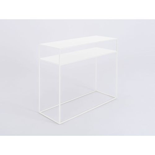 Console 2 Plateaux En Métal Thermolaquél Blanc L100cm