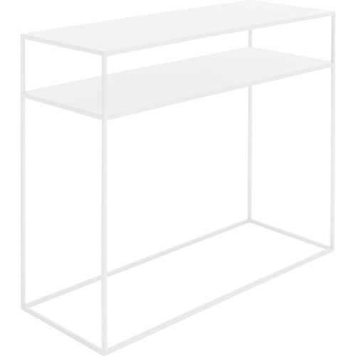 Console 2 Plateaux En Métal Thermolaquél Blanc L100cm