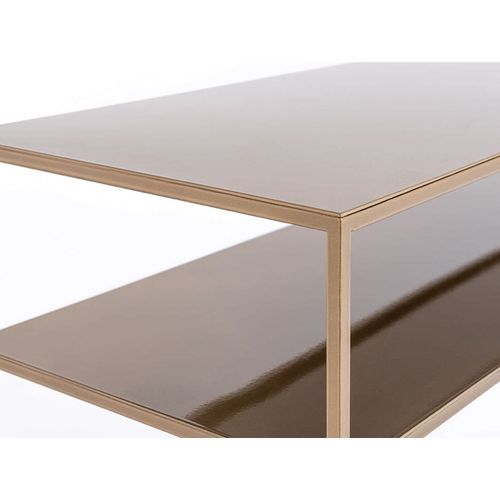 Console 2 Plateaux En Métal Thermolaquél Doré L100cm