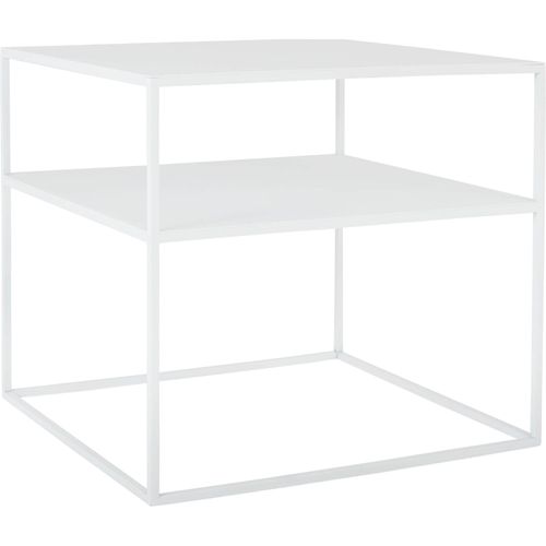 Table Basse Métal Blanc 50x50x45cm