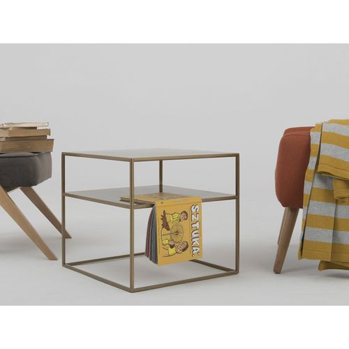 Table Basse Métal Doré 50x50x45cm