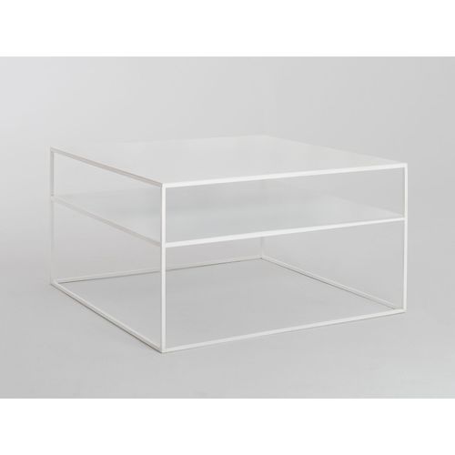 Table Basse Métal Blanc 80x80x45cm