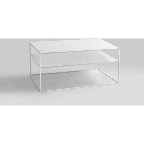 Table Basse Métal Blanc 100x60x45cm