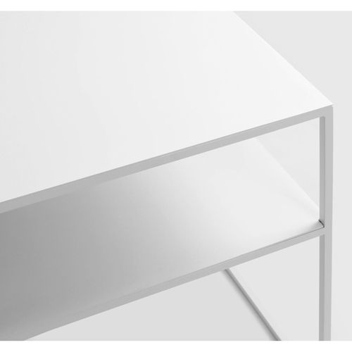Table Basse Métal Blanc 100x60x45cm