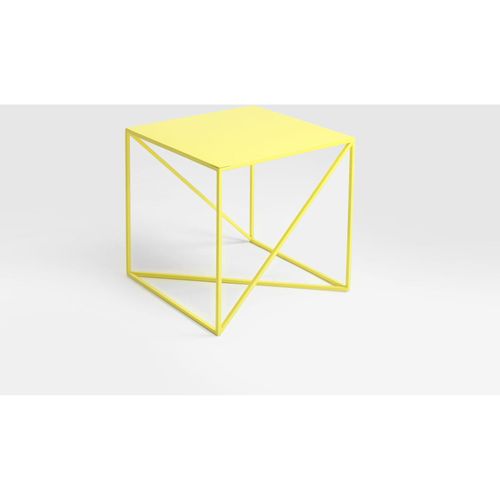 Table D’appoint Carré En Métal Jaune