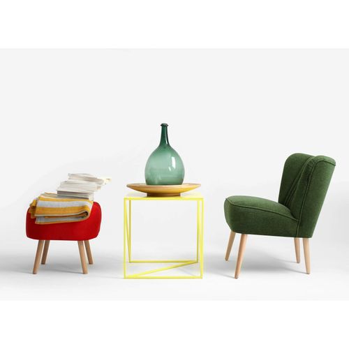 Table D’appoint Carré En Métal Jaune