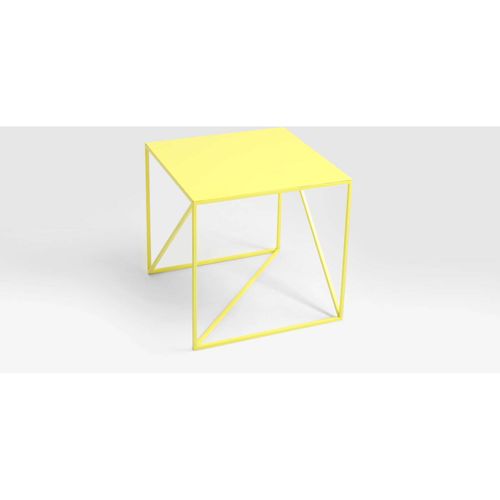 Table D’appoint Carré En Métal Jaune