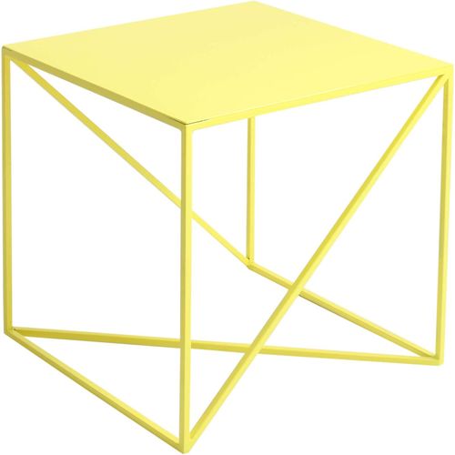 Table D’appoint Carré En Métal Jaune