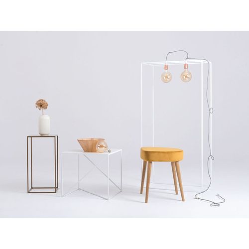 Table D’appoint Carré En Métal Blanc