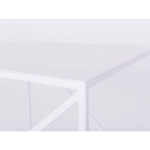 Table D’appoint Carré En Métal Blanc