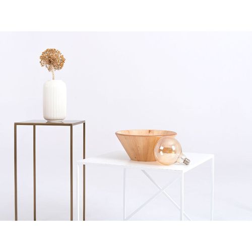 Table D’appoint Carré En Métal Blanc