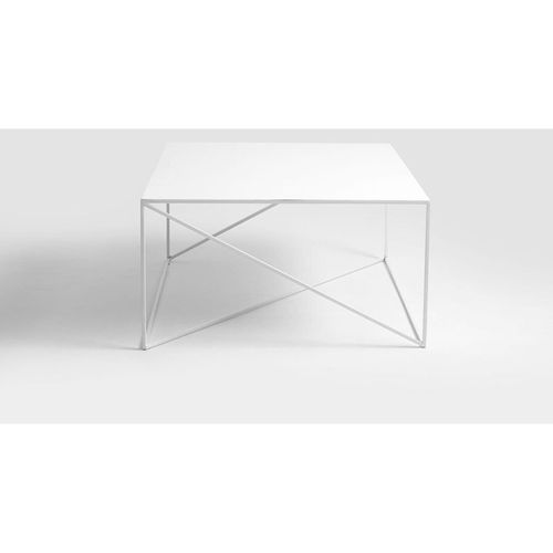 Table Basse Métal Blanc 100x100x45cm