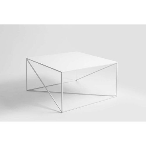 Table Basse Métal Blanc 100x100x45cm