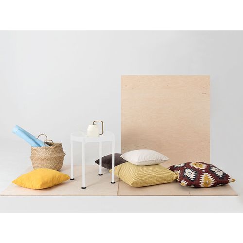 Table Basse Acier Blanc 40x15x45cm