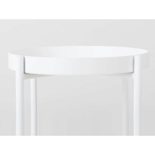 Table Basse Acier Blanc 40x15x45cm