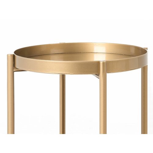 Table Basse Acier Or 40x15x45cm