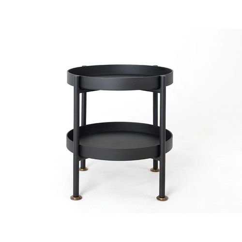 Table Basse Acier Noir 40x20x45cm