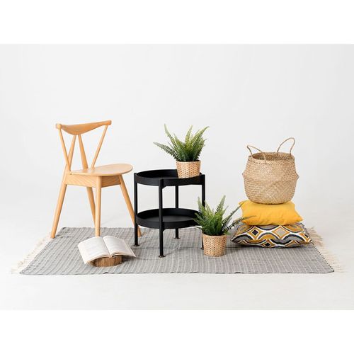 Table Basse Acier Noir 40x20x45cm
