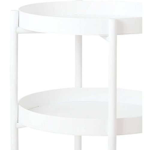 Table D’appoint Acier Blanc 40x20x45cm