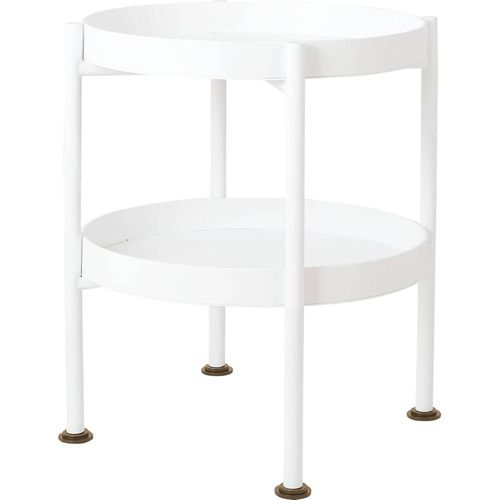 Table D’appoint Acier Blanc 40x20x45cm