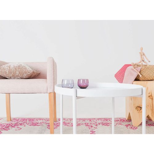 Table Basse Acier Blanc 60x20x45cm
