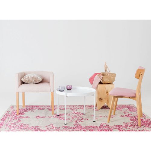 Table Basse Acier Blanc 60x20x45cm