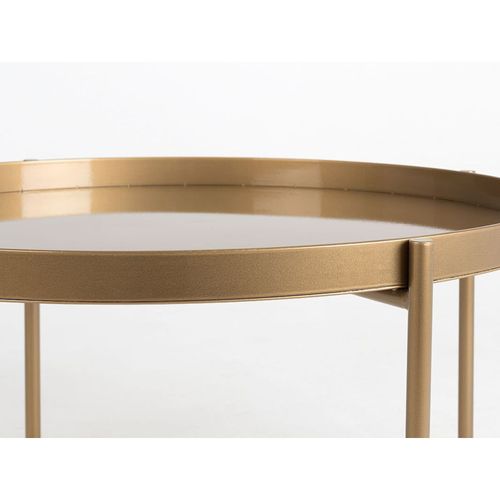 Table Basse Acier Or 80x24x45cm