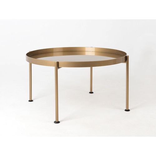 Table Basse Acier Or 80x24x45cm