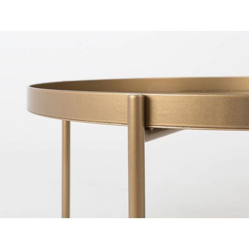 Table Basse Acier Or 80x24x45cm