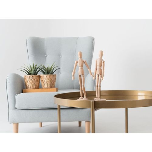 Table Basse Acier Or 80x24x45cm