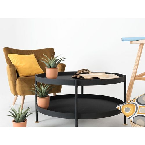 Table Basse Design En Métal Noir D60cm