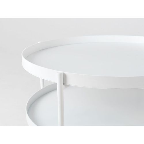 Table Basse Design En Métal Blanc D80cm