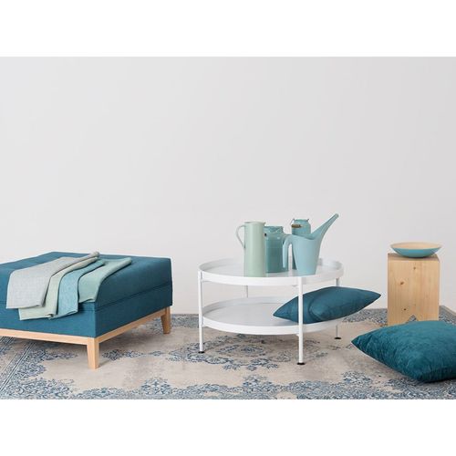 Table Basse Design En Métal Blanc D80cm