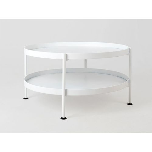 Table Basse Design En Métal Blanc D80cm