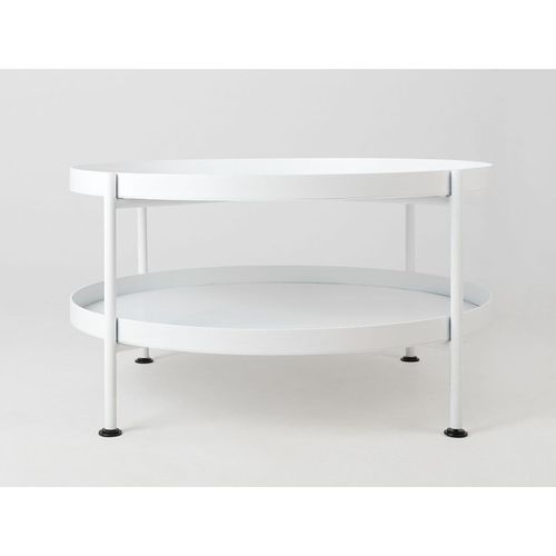 Table Basse Design En Métal Blanc D80cm